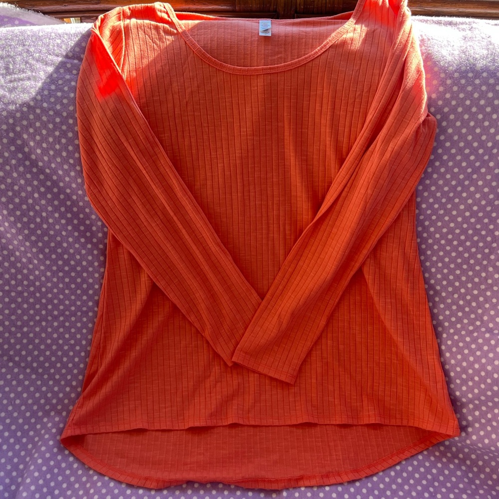 LuLaRoe Vibrant Orange Long Sleeve Top